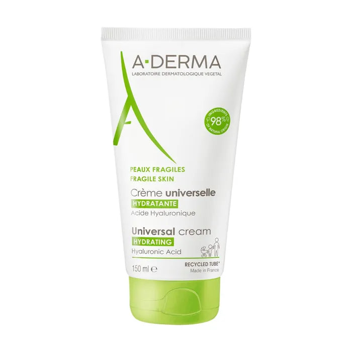 A-derma LES INDISPENSABLES - Universal Moisturizing Cream - Face and Body - Fragile Skin, 150ml