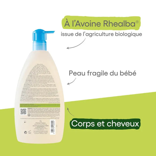 A-derma PRIMALBA - Gel Lavant 2 en 1 Bébé - Corps et Cheveux - Peaux Fragiles, 750ml