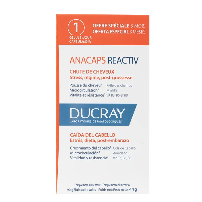 Ducray ANACAPS REACTIV - Chute de Cheveux Réactionnelle, 90 Gélules