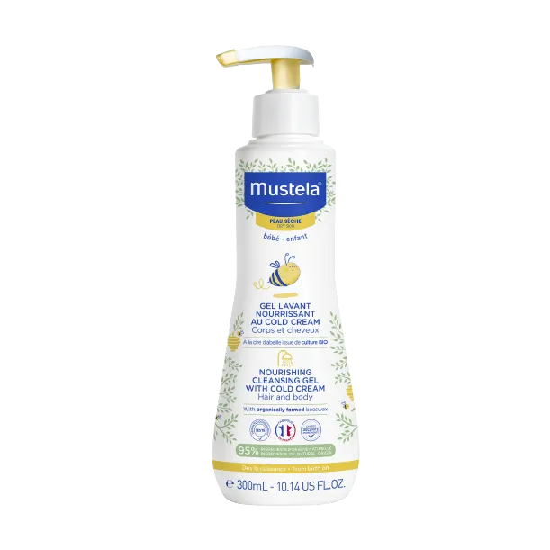 Mustela BÉBÉ - Gel Lavant Nourrissant au Cold Cream - Peau Sèche, 300ml