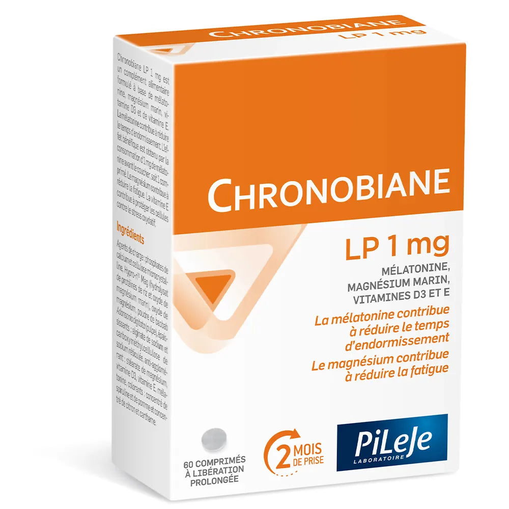 PILEJE Chronobiane LP – Mélatonine 1 mg, 60 Comprimés (Format 2 mois)