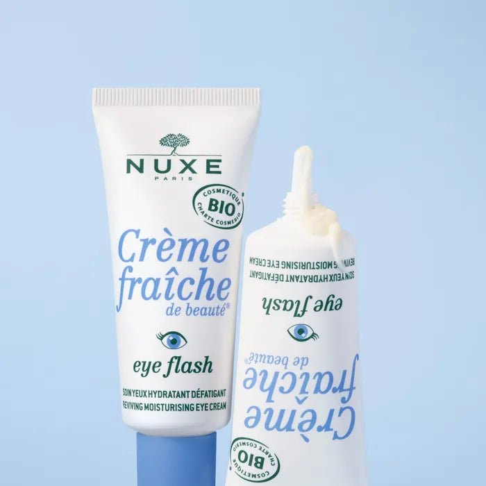 Nuxe CRÈME FRAÎCHE DE BEAUTÉ - Eye Flash - Soin Yeux Hydratant Défatigant Bio - Tous Types de Peaux, 15ml
