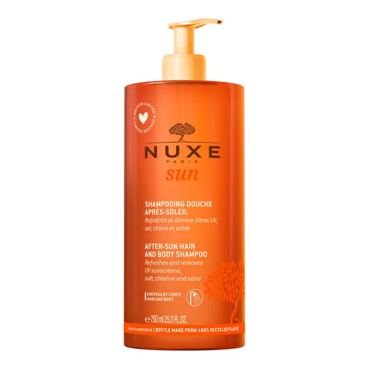 Nuxe SUN - Shampooing Douche Après-Soleil - Corps et Cheveux - Tous Types de Peaux, 750ml