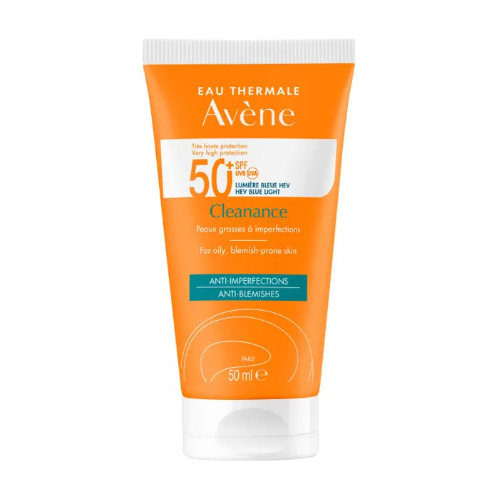 Avène CLEANANCE - Crème Solaire SPF50+ - Visage - Peaux Grasses à Imperfections, 50ml