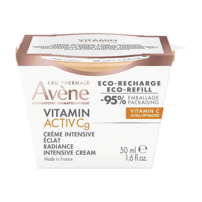 Avène VITAMIN ACTIV Cg - Crème Intensive Eclat Eco-Recharge - Visage - Tous Types de Peaux, 50ml