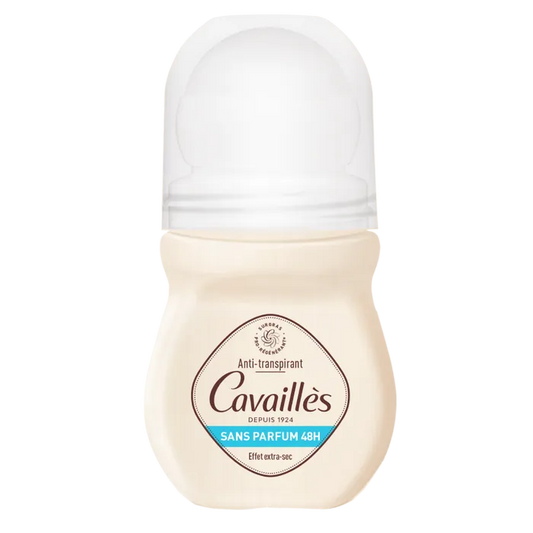 Cavaillès ABSORB + - Déodorant Anti-Transpirant Sans Parfum 48H Roll-On - Tous Types de Peaux, 50ml