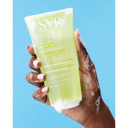 SVR SEBIACLEAR - Gel Moussant Nettoyant Anti-Imperfections - Visage et Corps - Peaux Grasses à Tendance Acnéique, 200ml