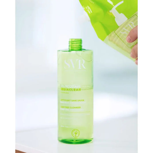 SVR SEBIACLEAR - Gel Moussant Nettoyant Anti-Imperfections - Visage et Corps - Peaux Grasses à Tendance Acnéique, 400ml