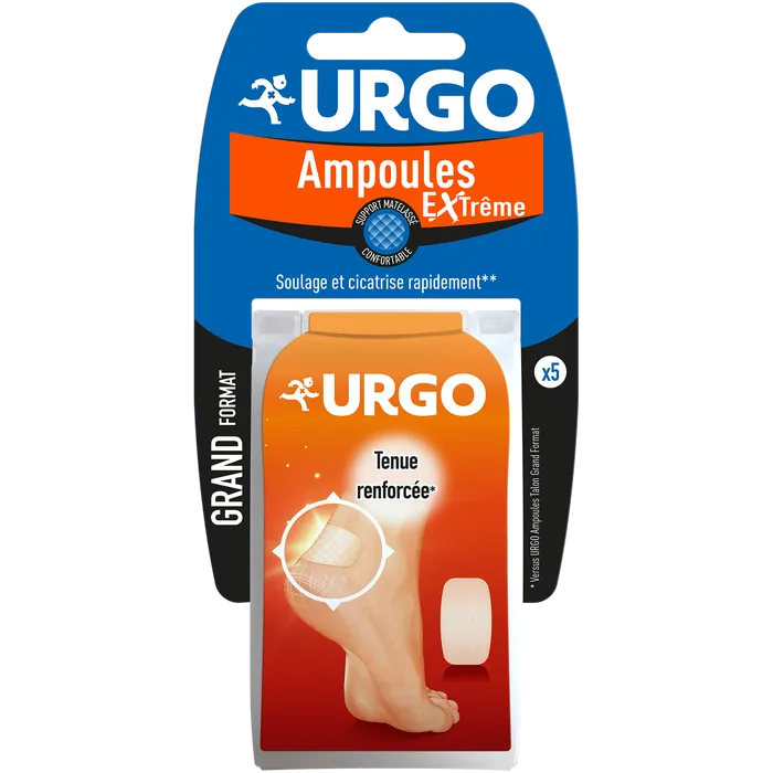 Urgo AMPOULES EXTRÊME - Soulage et Cicatrise, 5 Pansements Grand Format