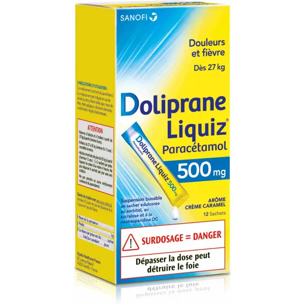 DOLIPRANELIQUIZ 500MG SACHET 12