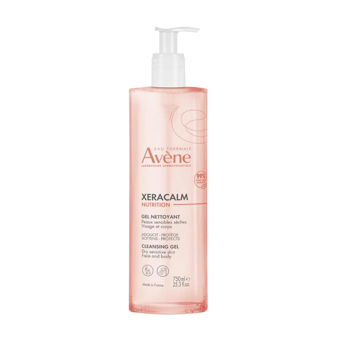 Avène XERACALM NUTRITION - Gel Nettoyant - Visage et Corps - Peaux Sensibles et Sèches, 750ml