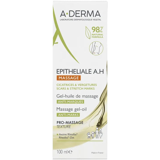 A-derma EPITHELIALE A.H - Gel-Huile de Massage anti-Marques - Visage et Corps - Peaux Fragilisées,100ml