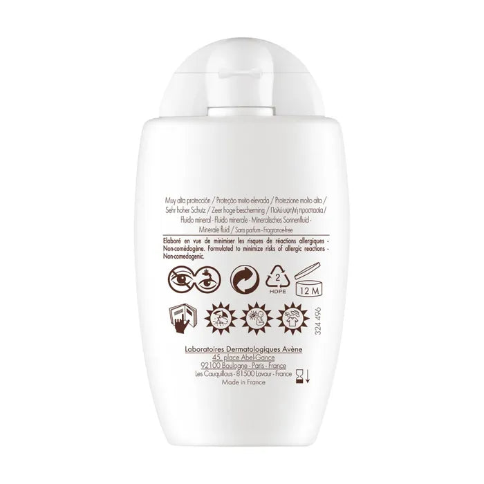 Avène SOLAIRE - Fluide Minéral SPF50+ - Visage - Peaux Sensibles, 40ml