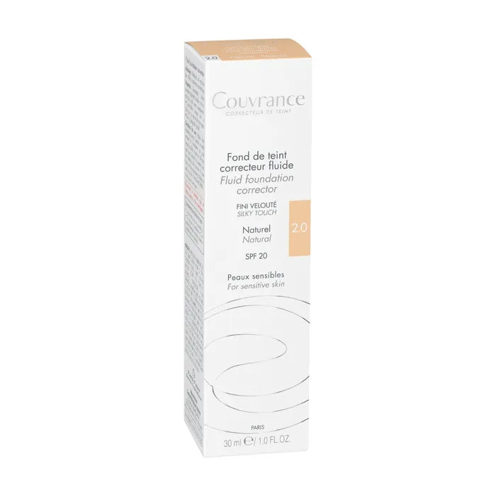 Avène COUVRANCE - Fond de Teint Correcteur Fluide SPF20 n°2 Naturel - Peaux Sensibles, 30ml