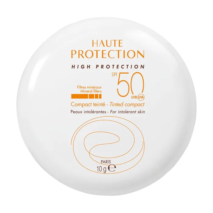 Avène SOLAIRE - Haute Protection Minérale Compacte Teintée Sable SPF50 - Visage - Peaux Intolérantes, 10g