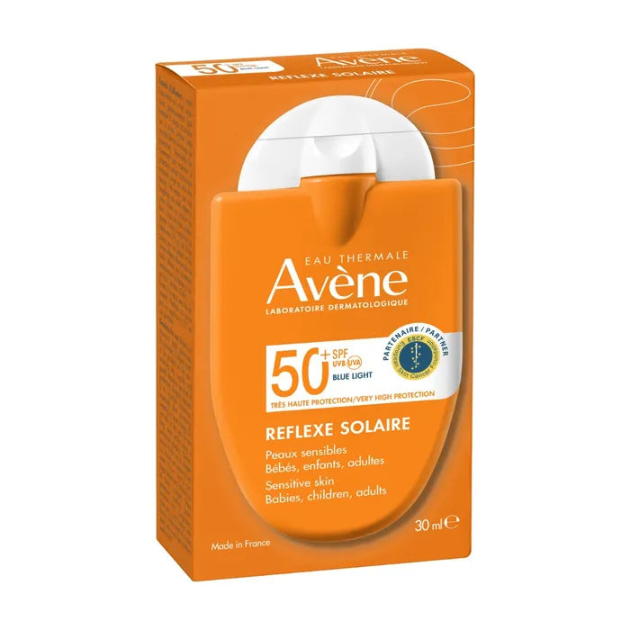 Avène SOLAIRE - Réflexe Crème Solaire Famille SPF50+ - Visage et Corps - Peaux Sensibles, 30ml