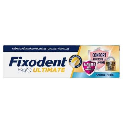 Fixodent Pro Ultimate – Crème Adhésive Fraîcheur – Prothèses Totales & Partielles – 40 g