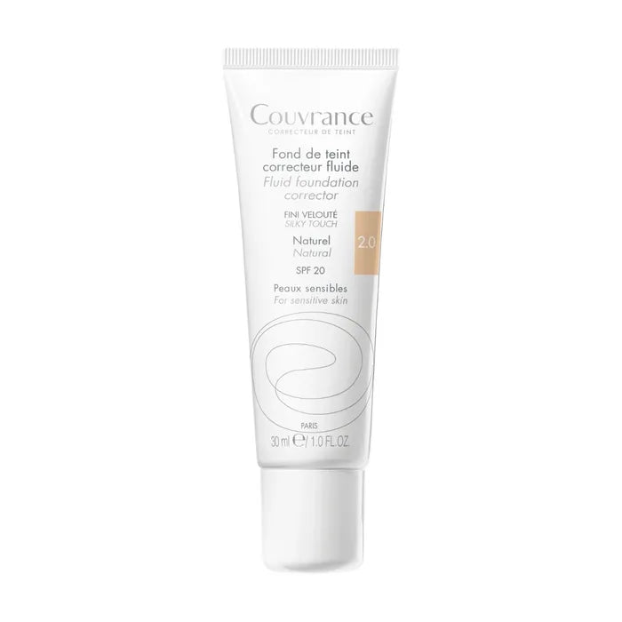 Avène COUVRANCE - Fond de Teint Correcteur Fluide SPF20 n°2 Naturel - Peaux Sensibles, 30ml