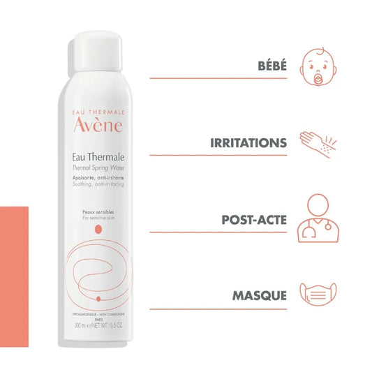 Avène EAU THERMALE - Spray Apaisant et Anti-Irritant - Visage et Corps - Peaux Sensibles, 300ml