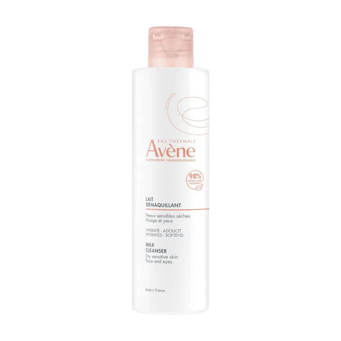 Avène LES ESSENTIELS - Lait Démaquillant Hydratant - Visage et Yeux - Peaux Sensibles et Sèches, 200ml