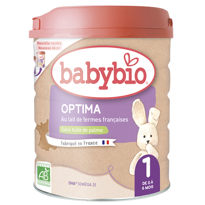 Babybio OPTIMA - Lait en Poudre 1er Âge Bio - De 0 à 6 mois, 800g