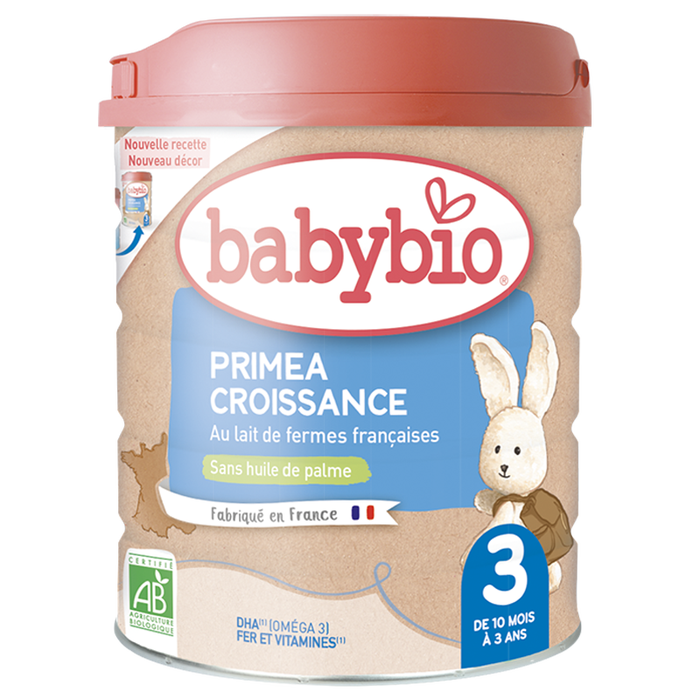 Babybio PRIMEA CROISSANCE - Organic Growth Milk 3rd Age - From 10 months to 3 years, 800g
