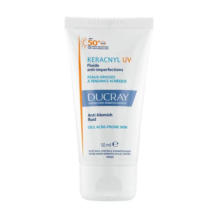Ducray KERACNYL UV - Anti-Imperfection Fluid SPF50+ - Oily Skin with Acne Prone Skin, 50ml
