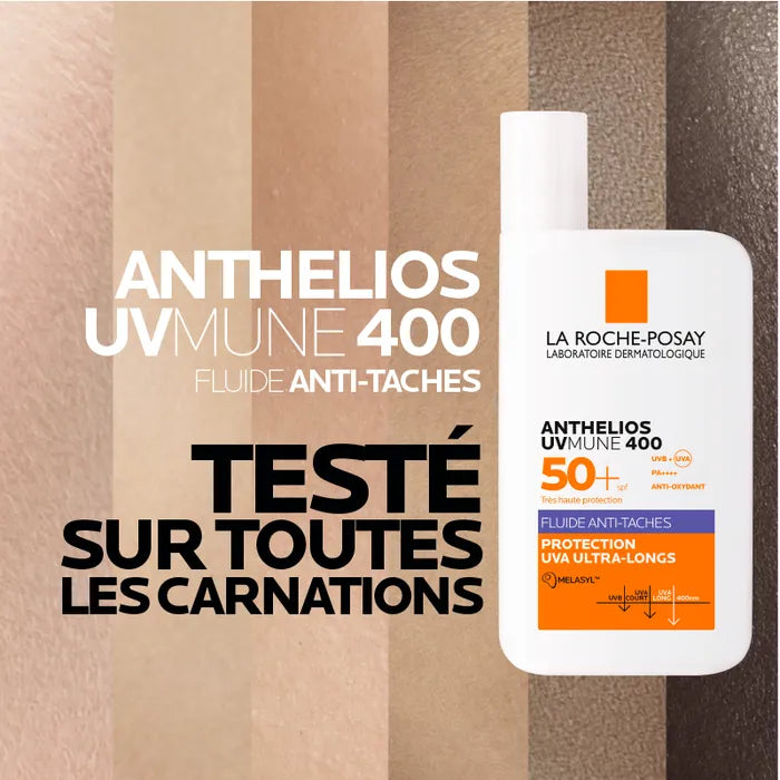 La Roche-Posay ANTHELIOS UVMUNE 400 - SPF50+ Fluide Solaire Anti-Taches Visage, 50ml