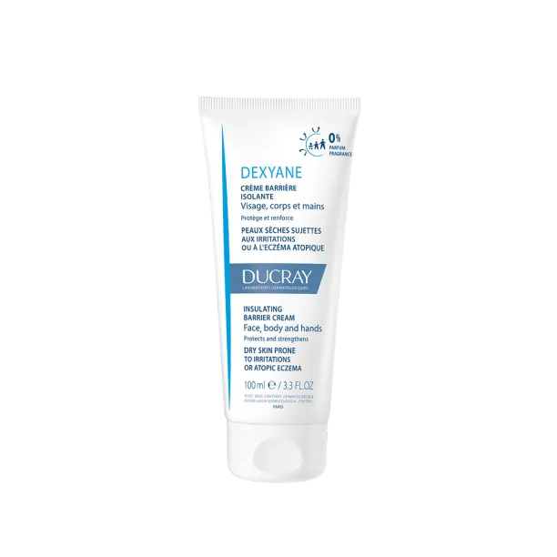 Ducray DEXYANE - Crème Barrière Isolante - Visage, Corps, Mains - Peaux Sujettes aux Irritations ou à l'Eczéma Atopique, 100ml