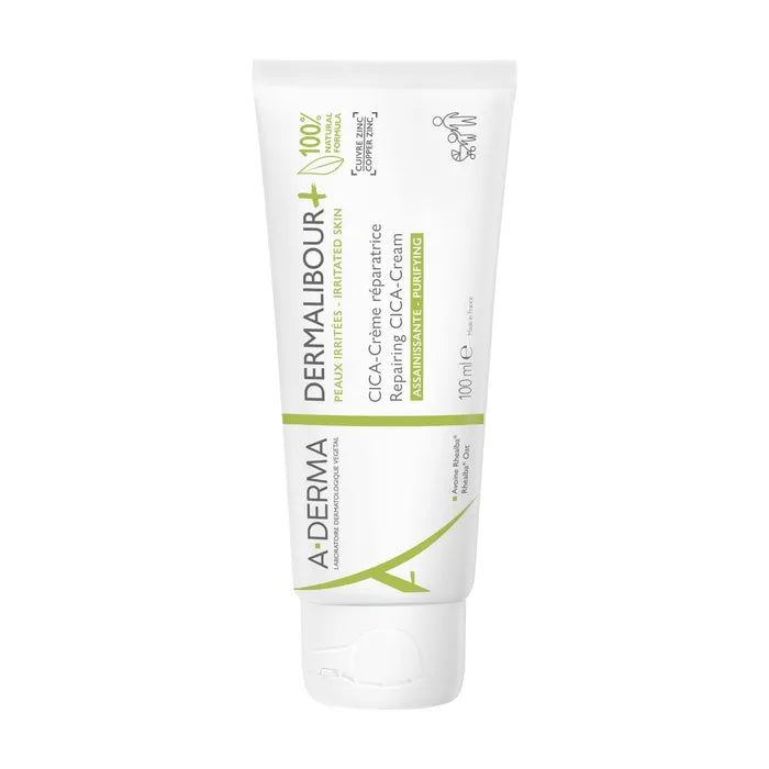 A-derma DERMALIBOUR+ - CICA-Crème Réparatrice Assainissante - Visage et Corps - Peaux Irritées, 100ml