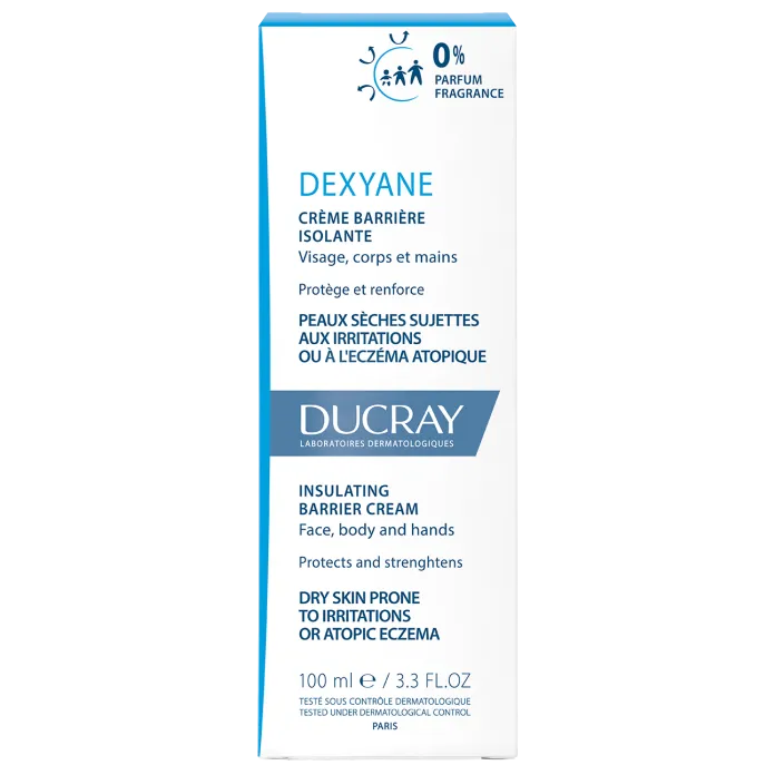 Ducray DEXYANE - Crème Barrière Isolante - Visage, Corps, Mains - Peaux Sujettes aux Irritations ou à l'Eczéma Atopique, 100ml