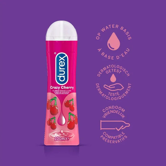 Durex CRAZY CHERRY - Gel Lubrifiant Arôme Cerise, 100ml