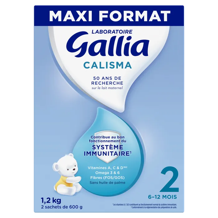 Gallia CALISMA - Lait en Poudre 2ème Âge - De 6 à 12 mois, 2x600g