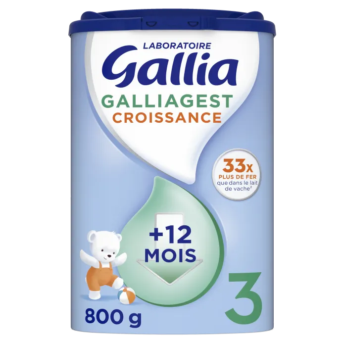 Gallia GALLIAGEST CROISSANCE - Lait de Croissance 3ème Âge - 12 mois et plus, 800g