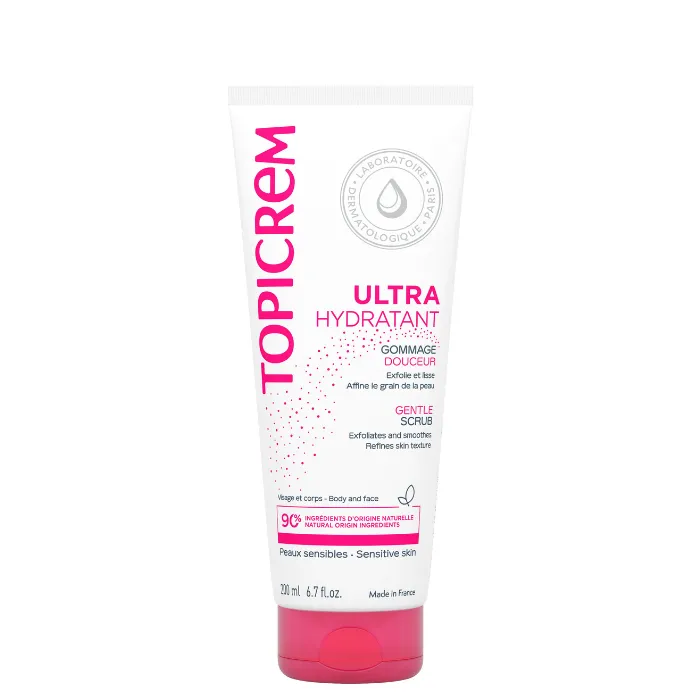 Topicrem ULTRA-HYDRATANT - Gommage Douceur - Visage et Corps - Peaux Sensibles, 200ml
