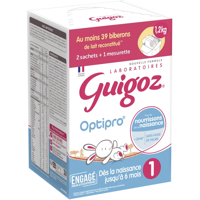 Guigoz Lait en Poudre 1er Âge - Dès la Naissance jusqu'à 6 mois, 1.2kg