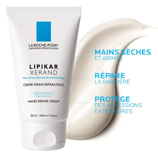 La Roche-Posay LIPIKAR XERAND - Crème Réparatrice Pour les Mains, 2x50ml
