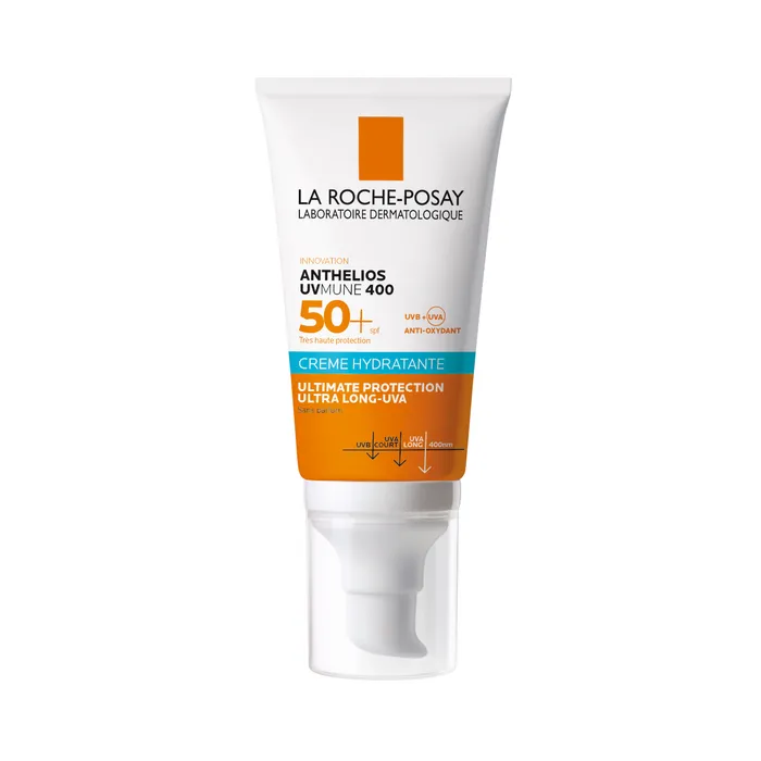 La Roche-Posay ANTHELIOS UVMUNE 400- SPF50+ Crème Solaire Visage Hydratante Sans Parfum, Peaux Sensibles, 50ml