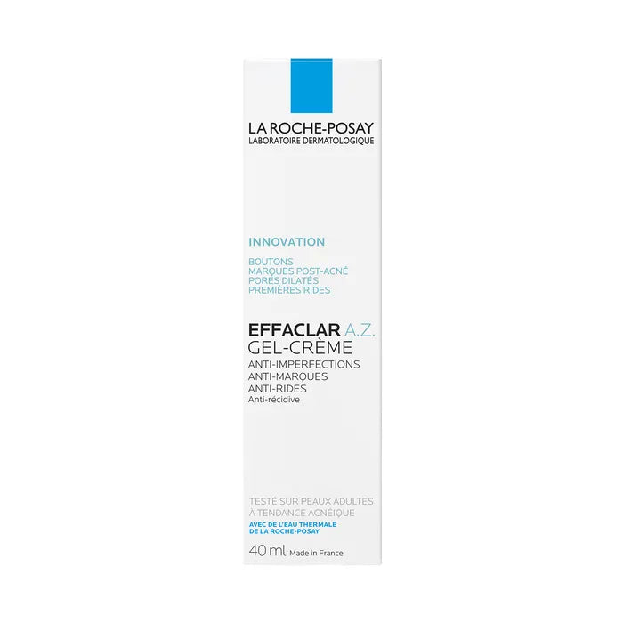 La Roche-Posay EFFACLAR A.Z. - Gel-Crème Anti-Imperfections, Anti-Marques, Anti-Rides - Peaux grasses tendance acnéique, 40ml
