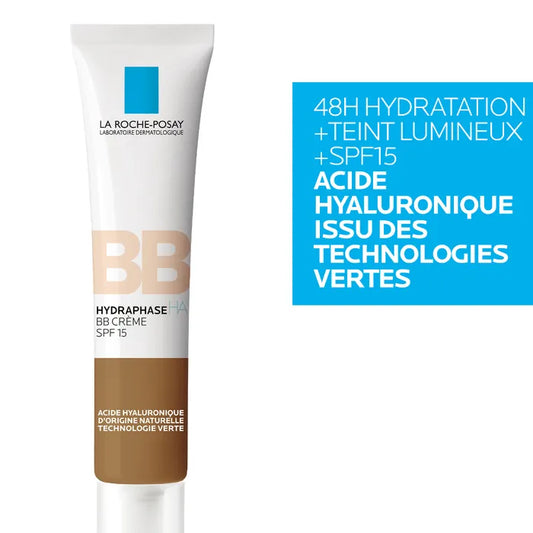 La Roche-Posay HYDRAPHASE HA - BB Crème SPF15 Hydratante Teinte Foncée - Tous Types de Peaux, 40ml