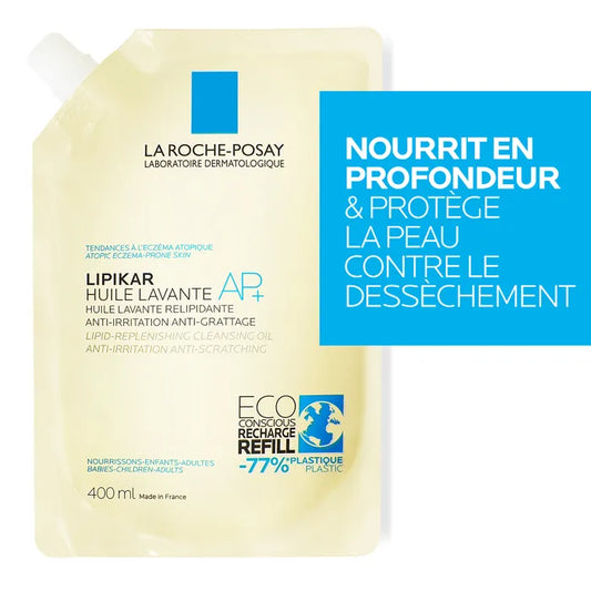 La Roche-Posay LIPIKAR AP+ - Recharge, Huile Lavante Peaux Tendance Eczema Atopique, 400ml