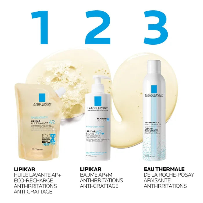 La Roche-Posay LIPIKAR AP+ - Recharge, Huile Lavante Peaux Tendance Eczema Atopique, 400ml