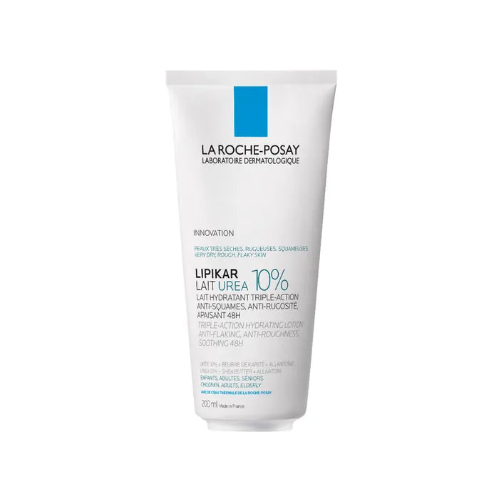 La Roche-Posay LIPIKAR UREA 10% - Lait Hydratant Anti-Squames, Anti-Rugosité, Apaisant 48H - Enfant Adulte Senior, 200ml