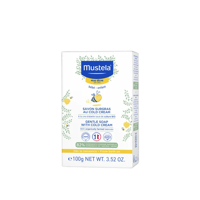 Mustela BÉBÉ - Savon Surgras au Cold Cream - Peau Sèche, 100g