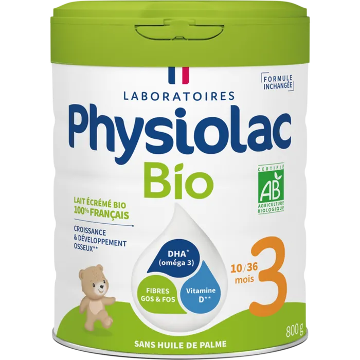 Physiolac PHYSIOLAC BIO - Lait de Croissance 3ème Âge Bio - De 1 à 3 ans, 800g