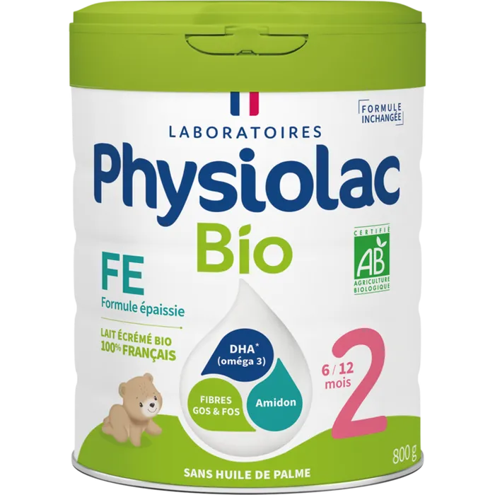 Physiolac PHYSIOLAC BIO - Lait de Suite 2ème Âge Formule Epaissie Bio - De 6 à 12 mois, 800g