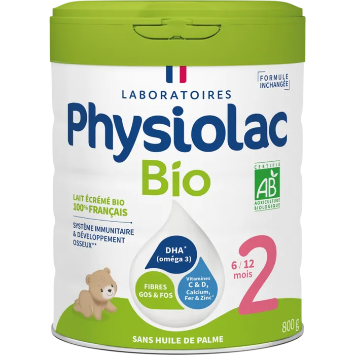 Physiolac PHYSIOLAC BIO - Lait de Suite 2eme Age Bio - De 6 à 12 mois, 800g