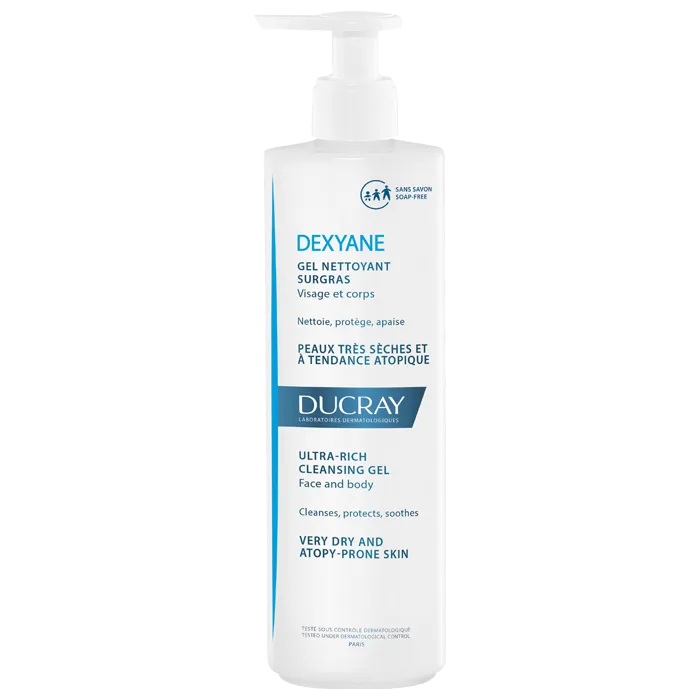 Ducray DEXYANE - Gel Nettoyant Surgras - Visage et Corps - Peaux Très Sèches à Tendance Atopique , 400ml