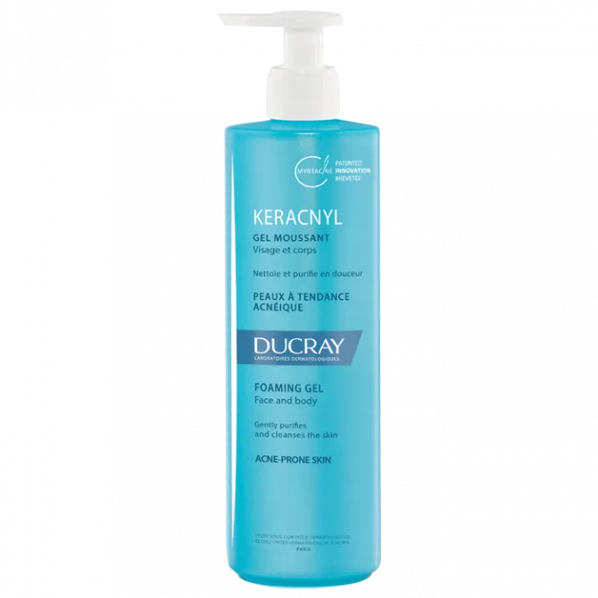 Ducray KERACNYL - Anti-Imperfection Foaming Gel for Face and Body, Oily Skin, 400ml