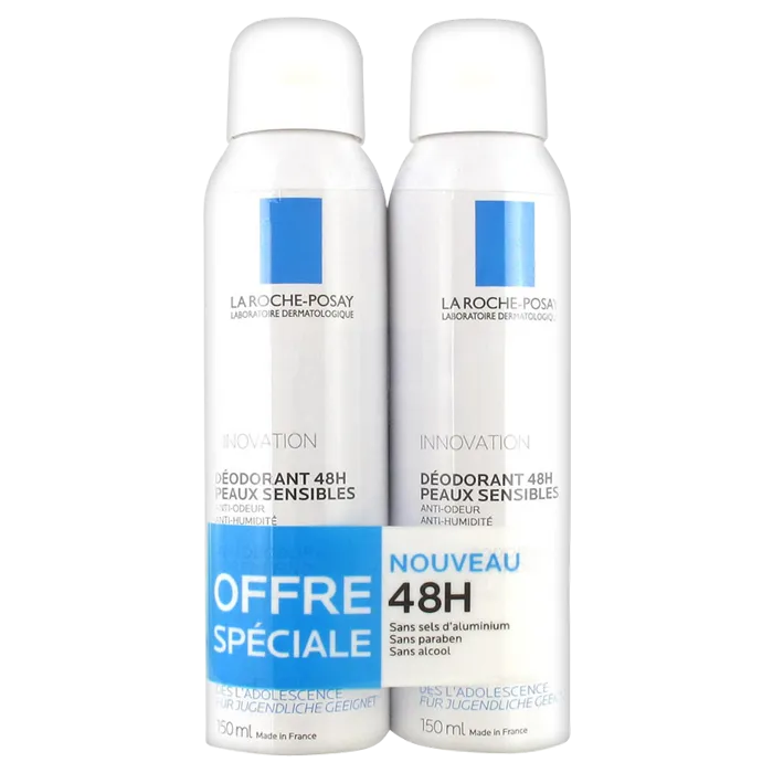 La Roche-Posay DÉODORANT - Déodorant Peaux Sensibles 48H Spray Lot, 2x150ml